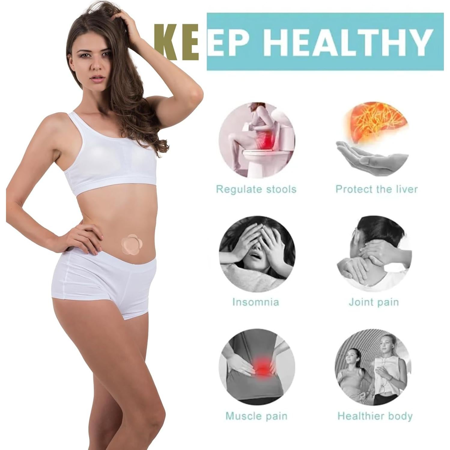 120 Parches Desechables de Aceite de Ricino GOOPRAD 8x8cm