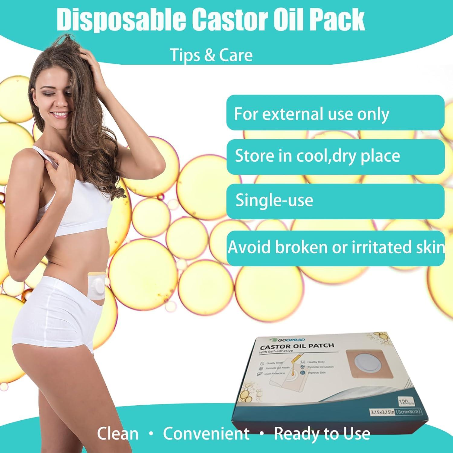 120 Parches Desechables de Aceite de Ricino GOOPRAD 8x8cm