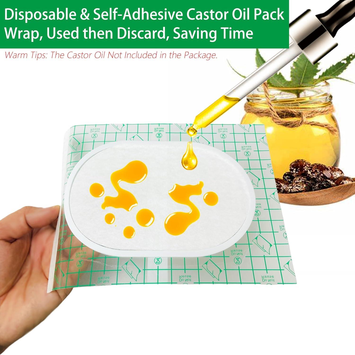 20 Parches Desechables de Aceite de Ricino VirKech 20x15 cm