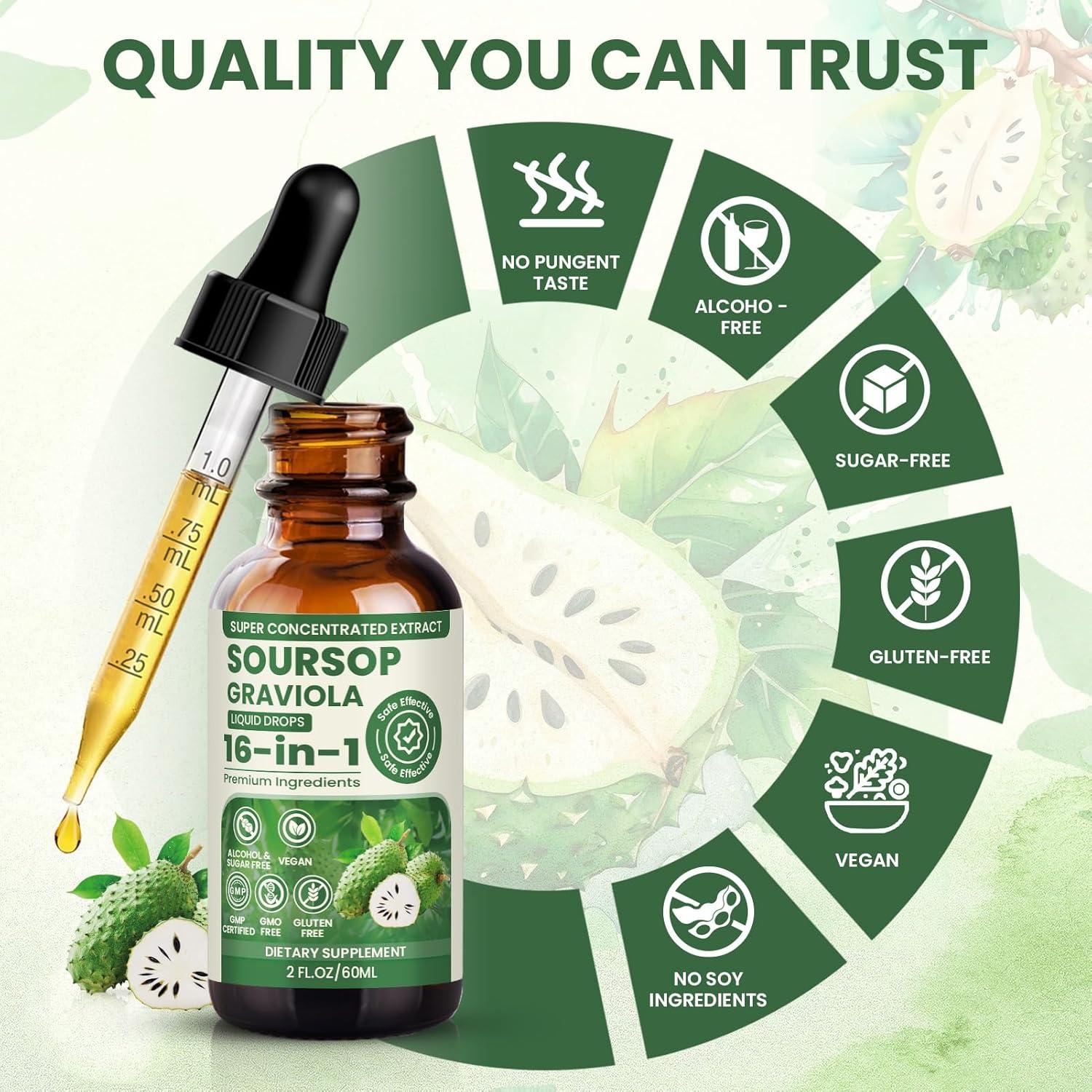 Gotas Multivitamínicas Orgánicas Soursop Graviola 2x60ml