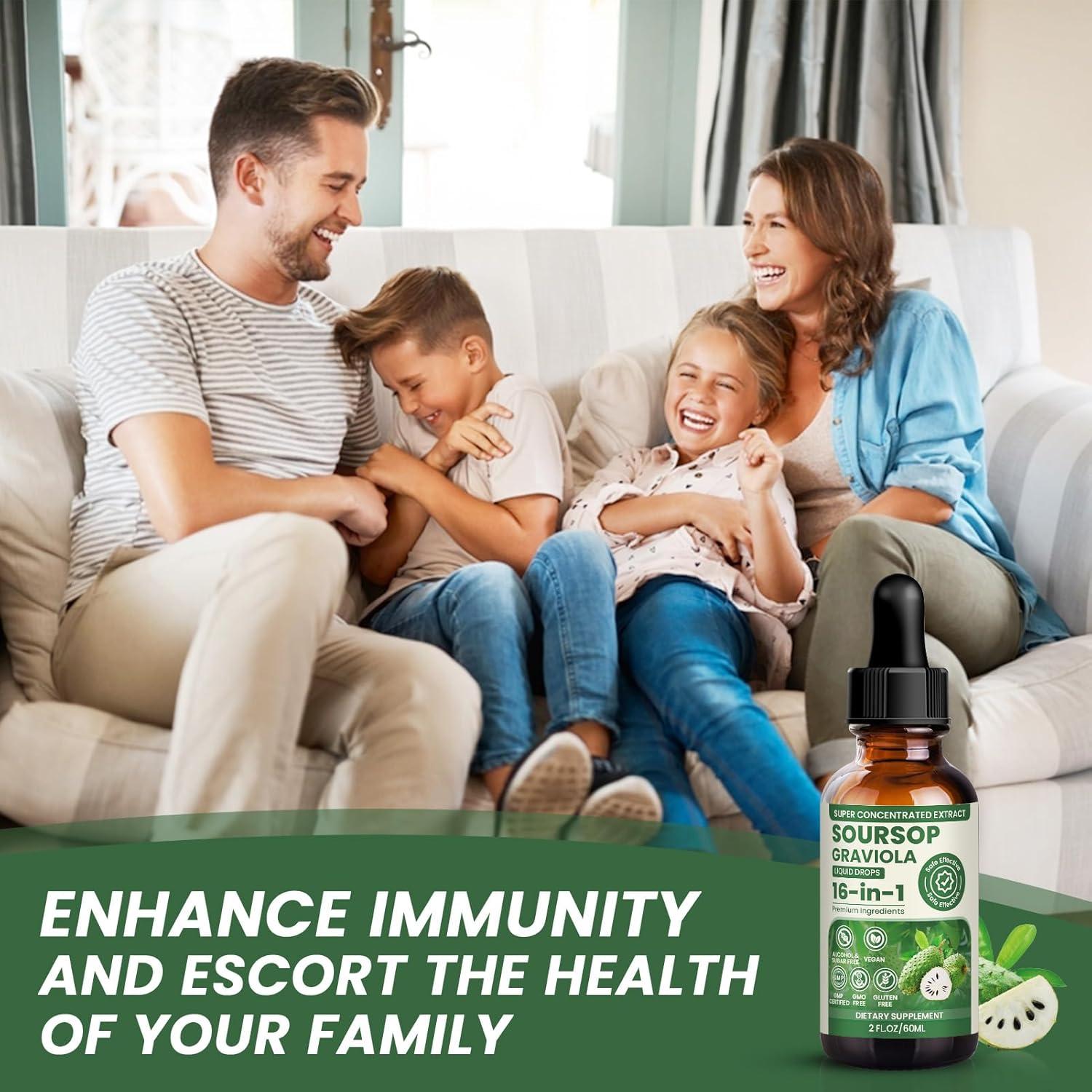 Gotas Multivitamínicas Orgánicas Soursop Graviola 2x60ml