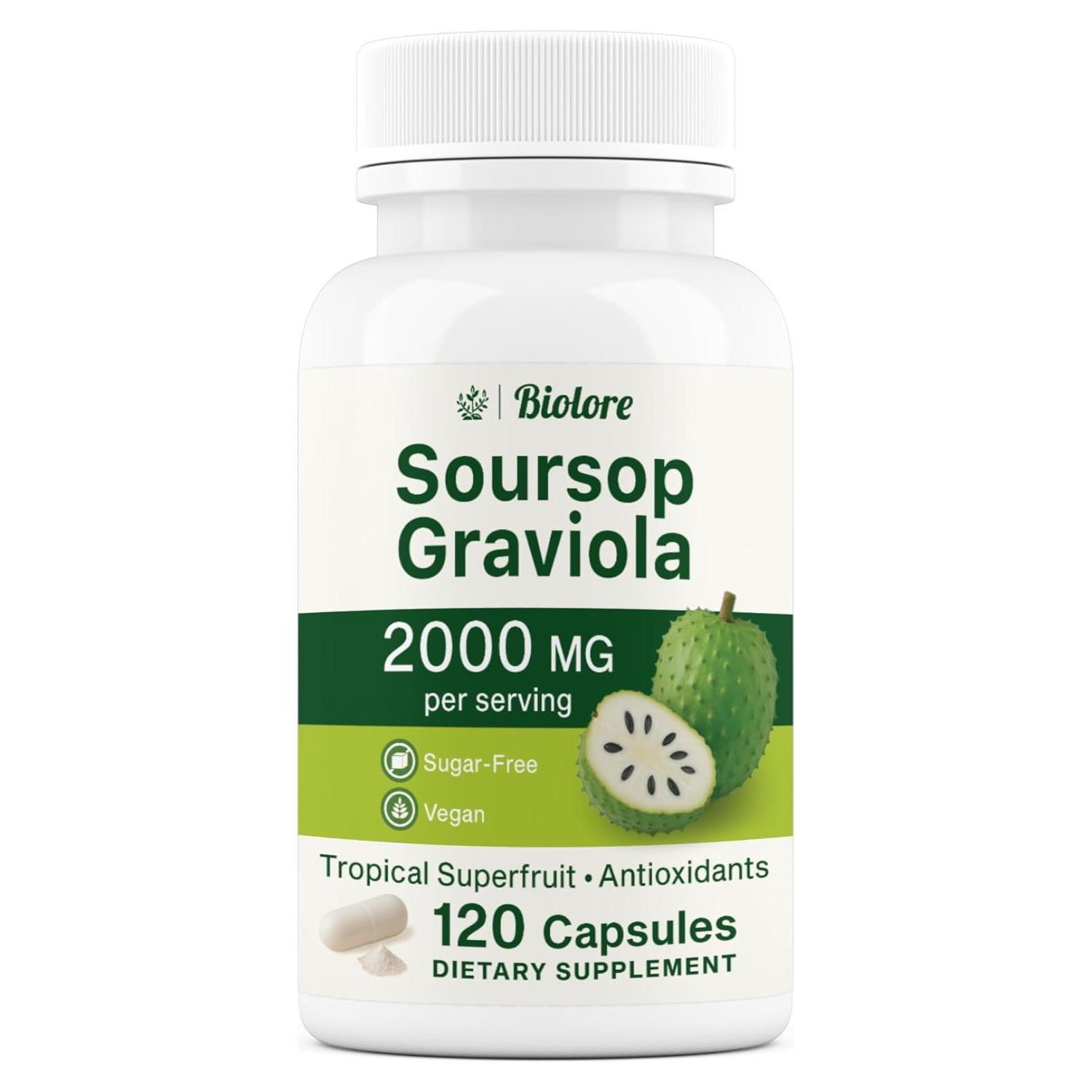 Cápsulas Veganas de Graviola Biolore - 120 Cápsulas Antioxidantes