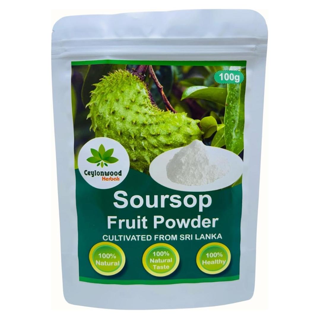 100g Polvo de Soursop Orgánico Ceylonwood Herbals - Ideal para Batidos y Té