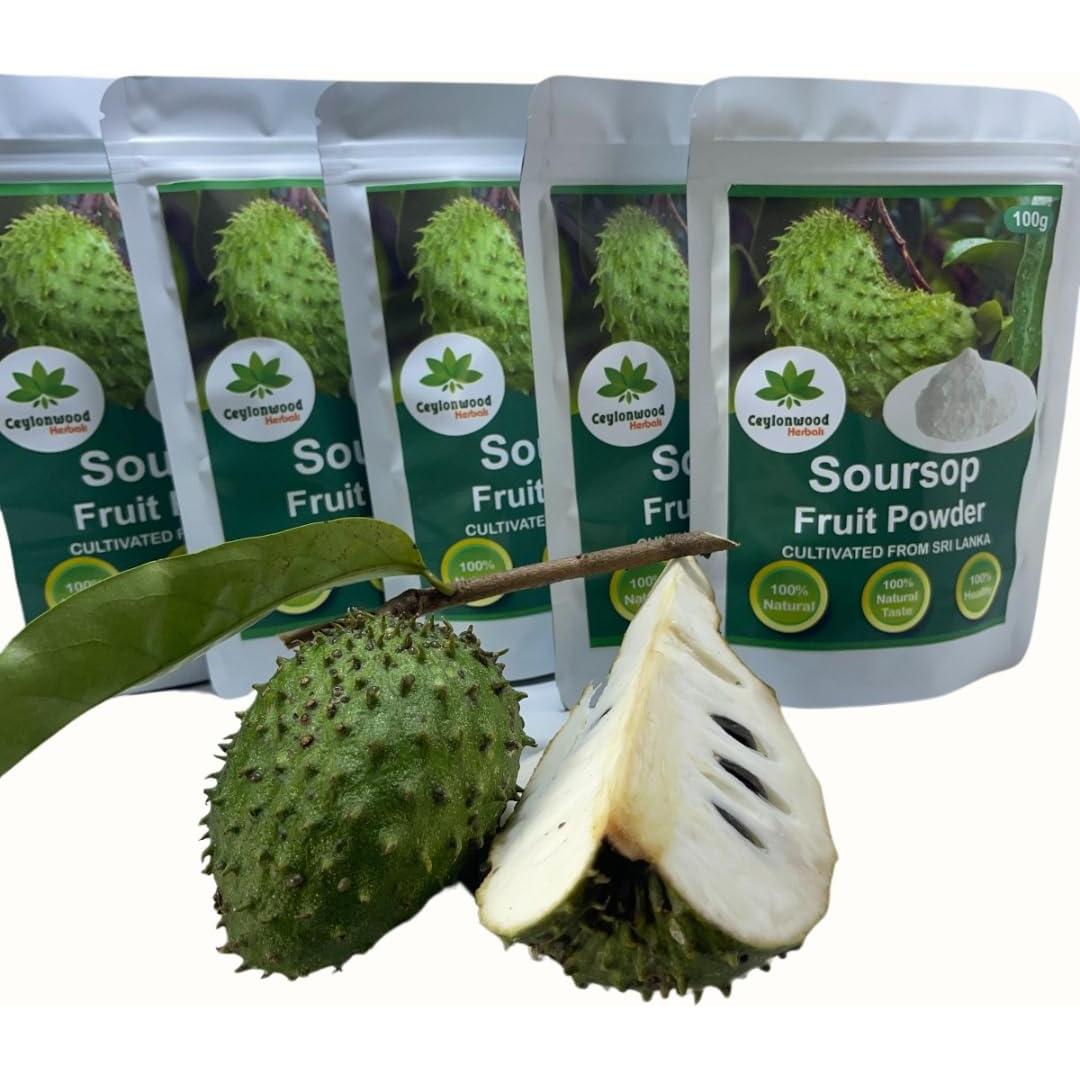100g Polvo de Soursop Orgánico Ceylonwood Herbals - Ideal para Batidos y Té