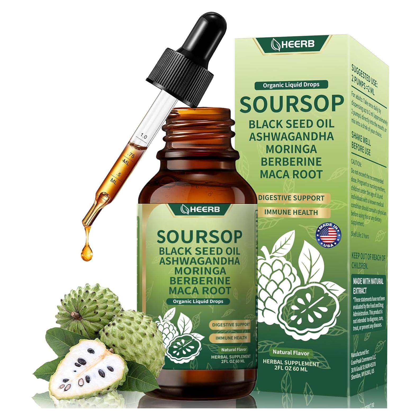 Concentrado Herbal Orgánico CeanPeak 60ml - Soursop, Ashwagandha, Moringa