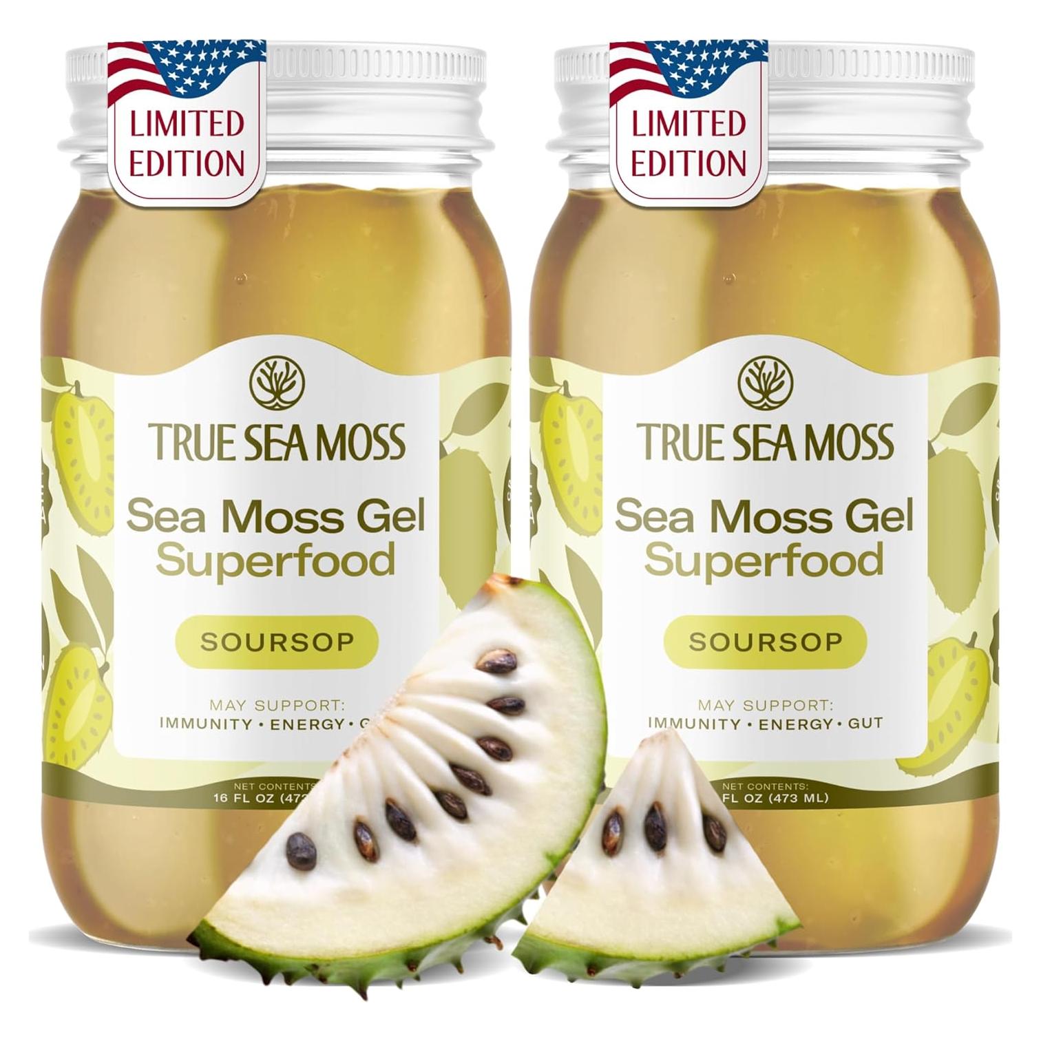 Gel de Musgo Marino TrueSeaMoss Soursop 2x16oz - Hecho en EE. UU.