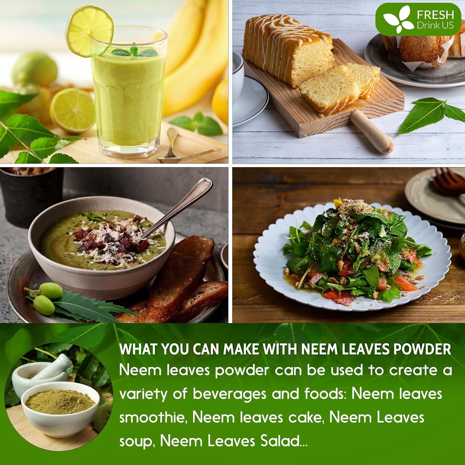 Polvo de Hoja de Neem 170g FreshDrinkUS 100% Natural para Piel y Cabello
