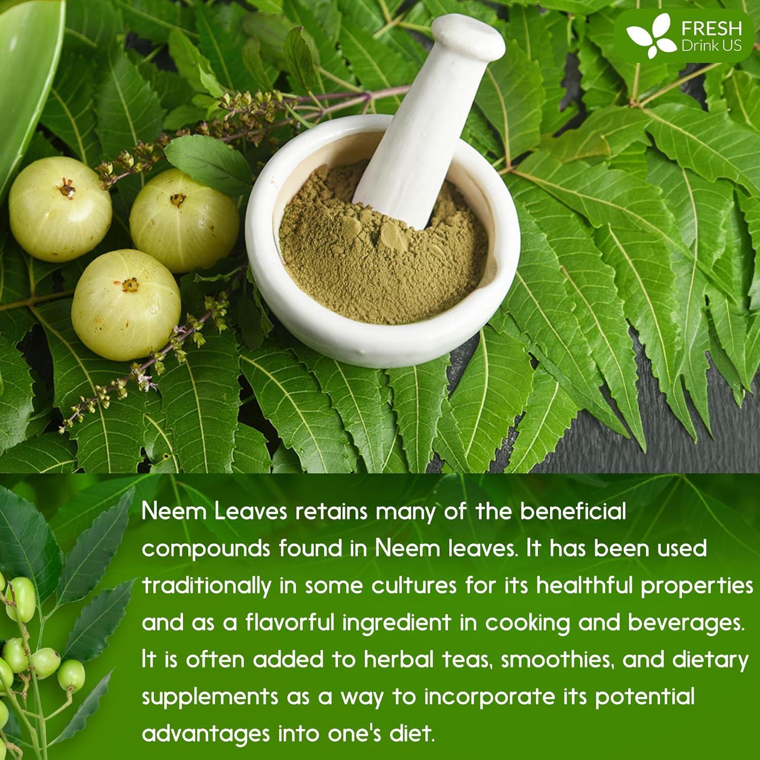 Polvo de Hoja de Neem 170g FreshDrinkUS 100% Natural para Piel y Cabello