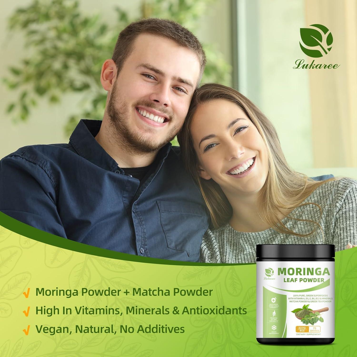 Polvo de Moringa Orgánico Lukaree 226.8 g - Superalimento Vegano