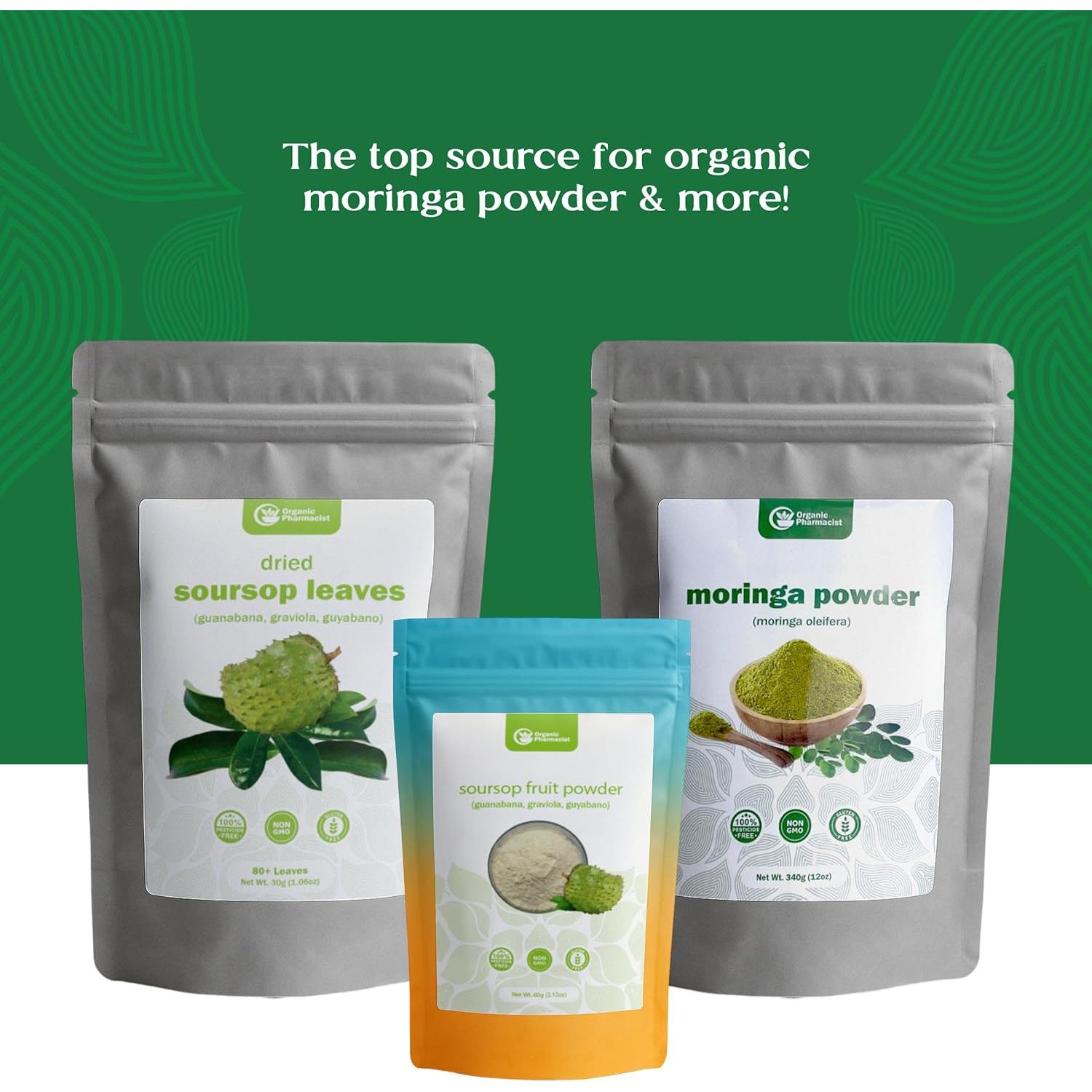 Polvo de Moringa Orgánica 339g - Farmacéutico Orgánico, Rico en Nutrientes