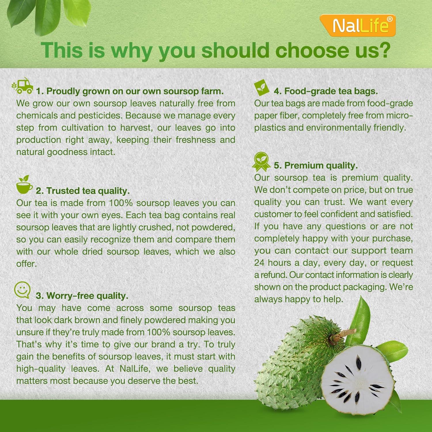 Té de Hojas de Guanábana NalLife - 30 Bolsas 100% Naturales