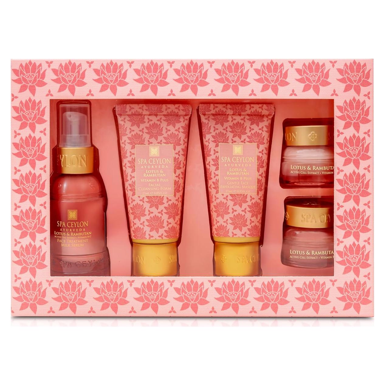 Conjunto de Cuidado Facial Lotus & Rambutan Spa Ceylon - 5 Piezas