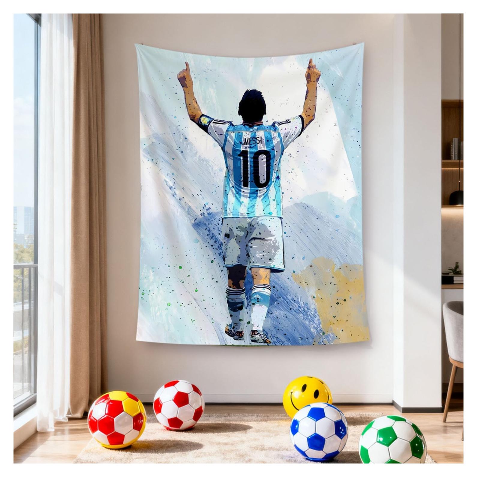 Tapiz de Pared Lionel Messi 90x120 cm Decoración Juvenil