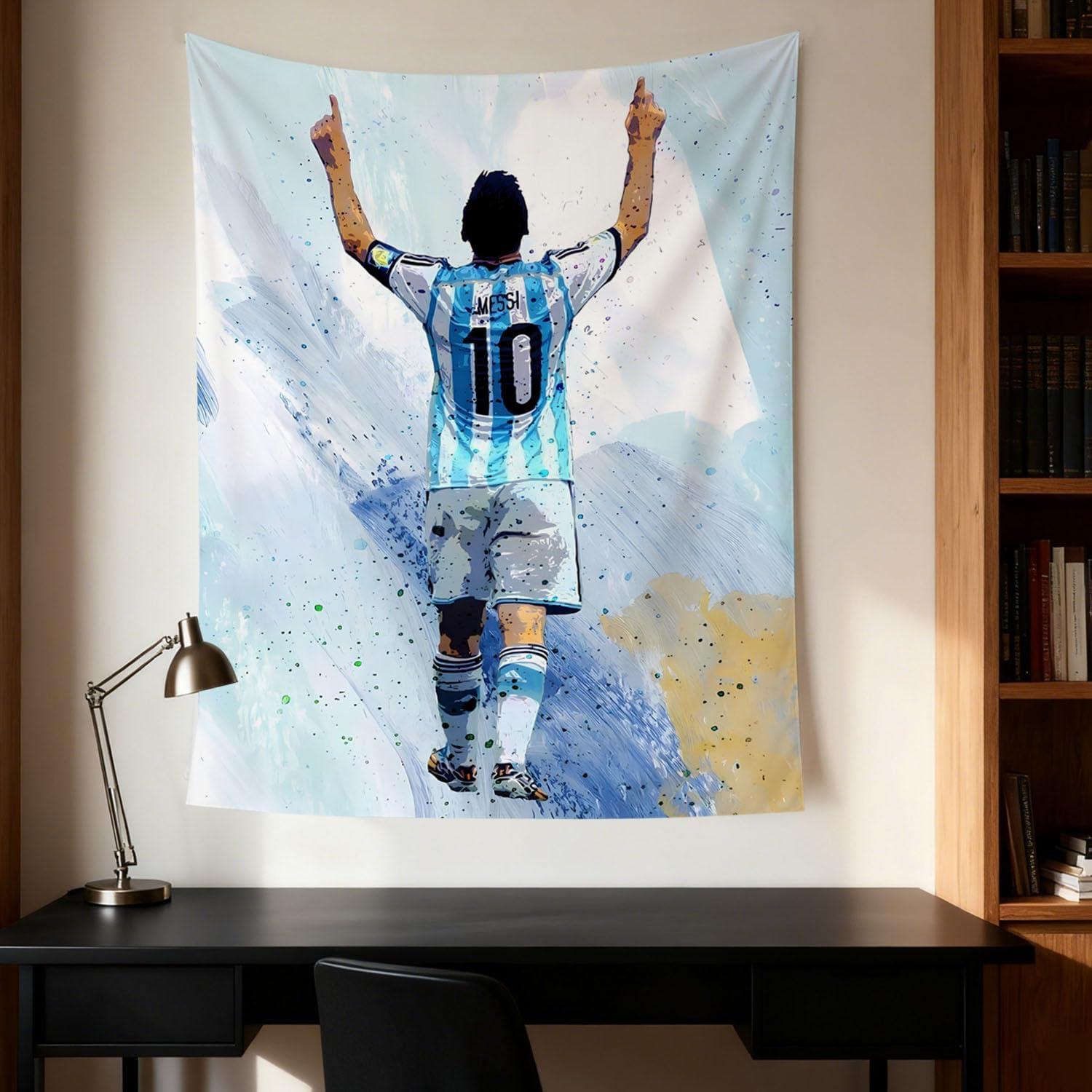 Tapiz de Pared Lionel Messi 90x120 cm Decoración Juvenil
