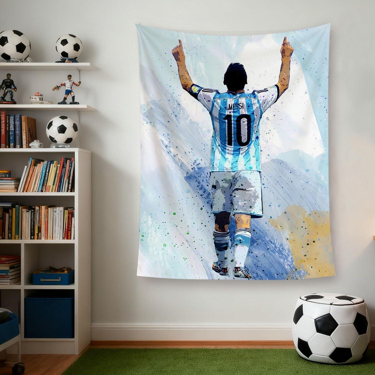 Tapiz de Pared Lionel Messi 90x120 cm Decoración Juvenil