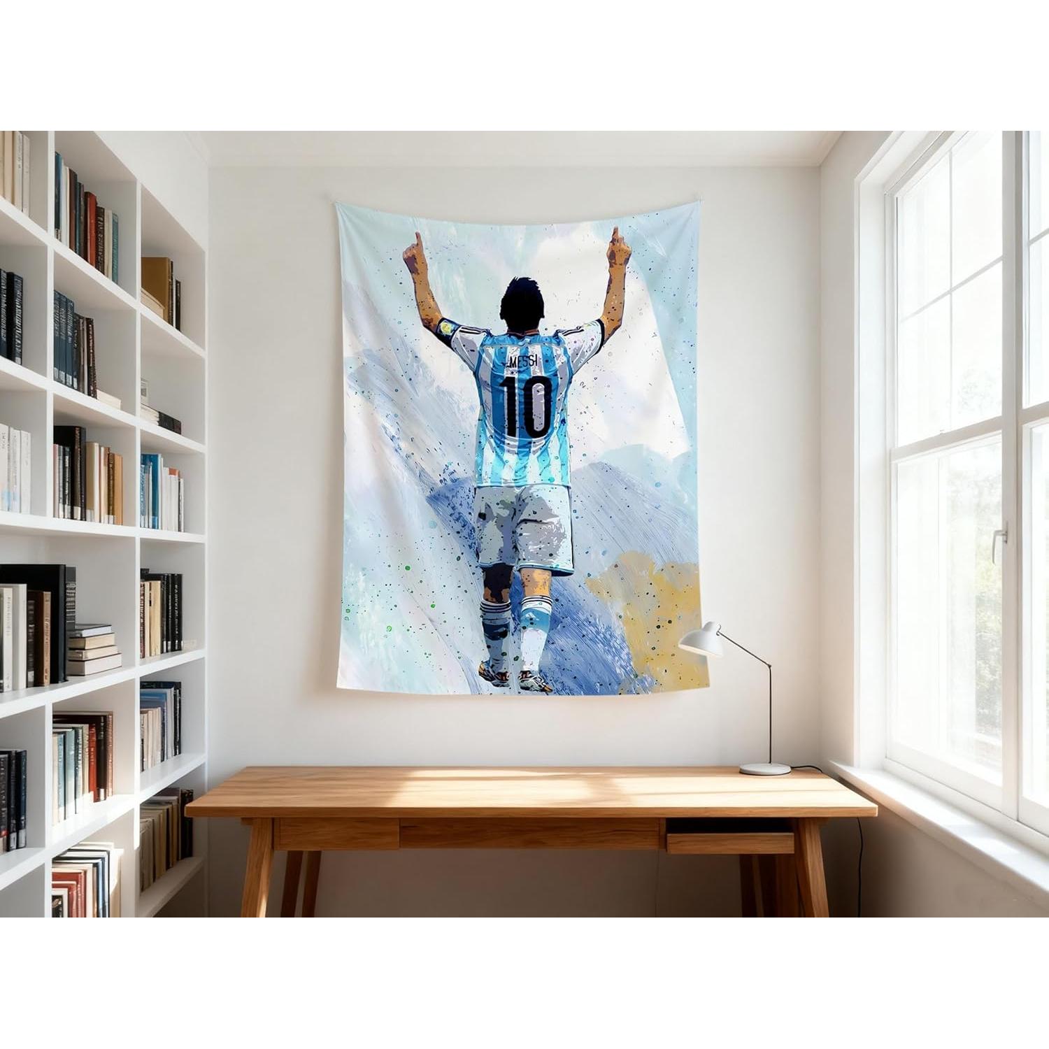 Tapiz de Pared Lionel Messi 90x120 cm Decoración Juvenil