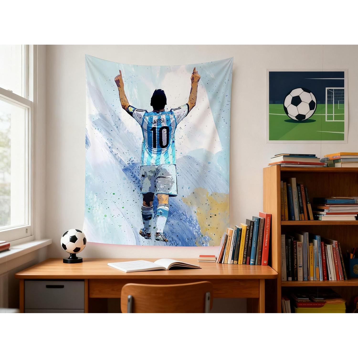 Tapiz de Pared Lionel Messi 90x120 cm Decoración Juvenil