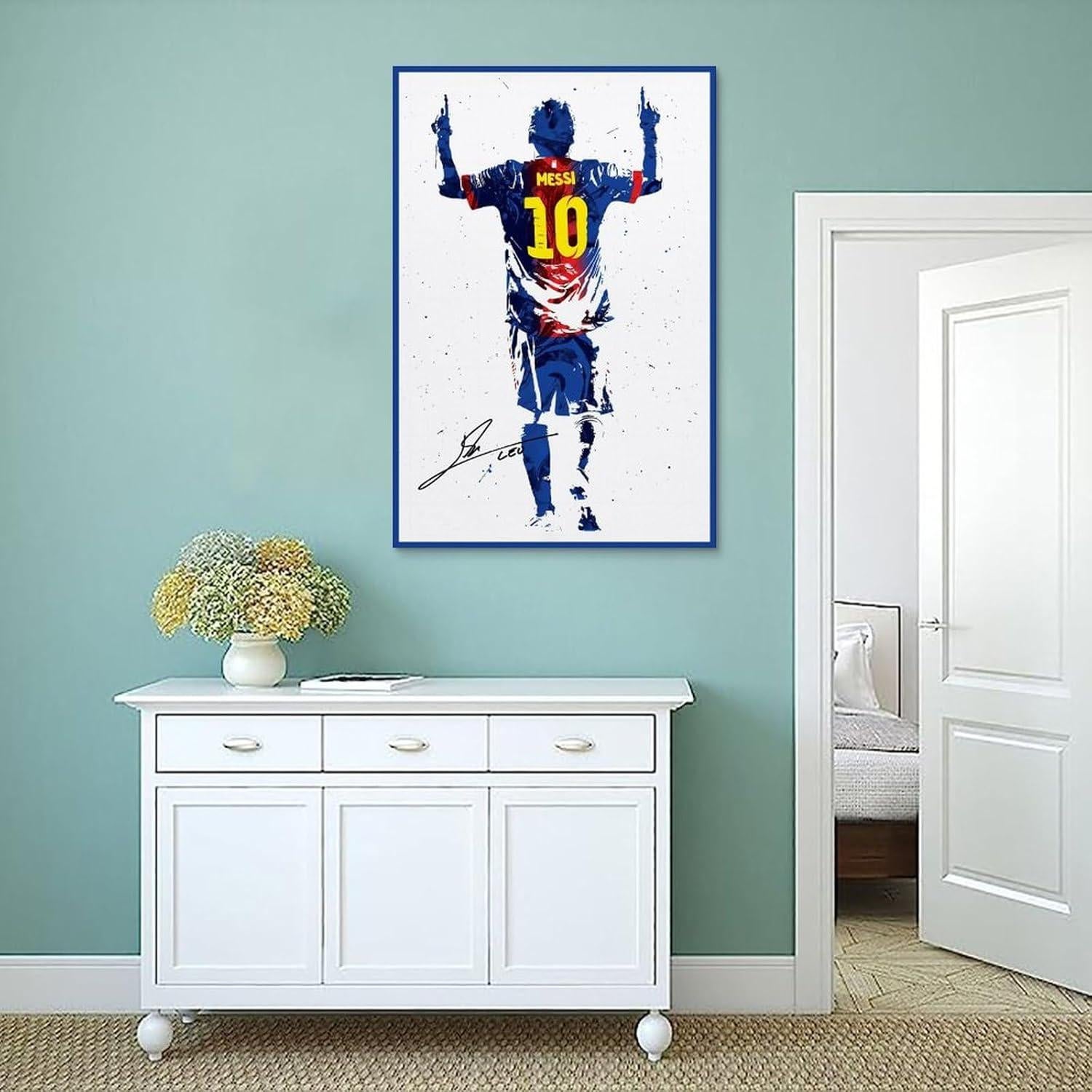 Póster Messi SUKORI 30x45cm Lienzo Sin Marco Decorativo