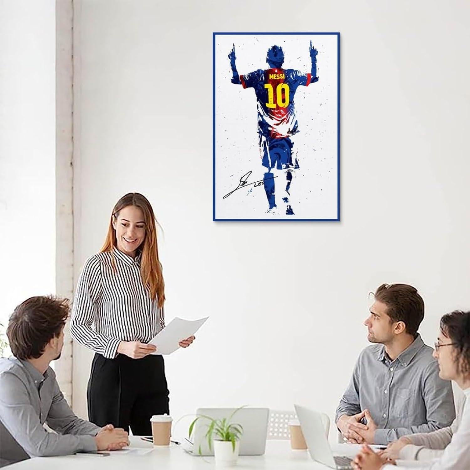 Póster Messi SUKORI 30x45cm Lienzo Sin Marco Decorativo