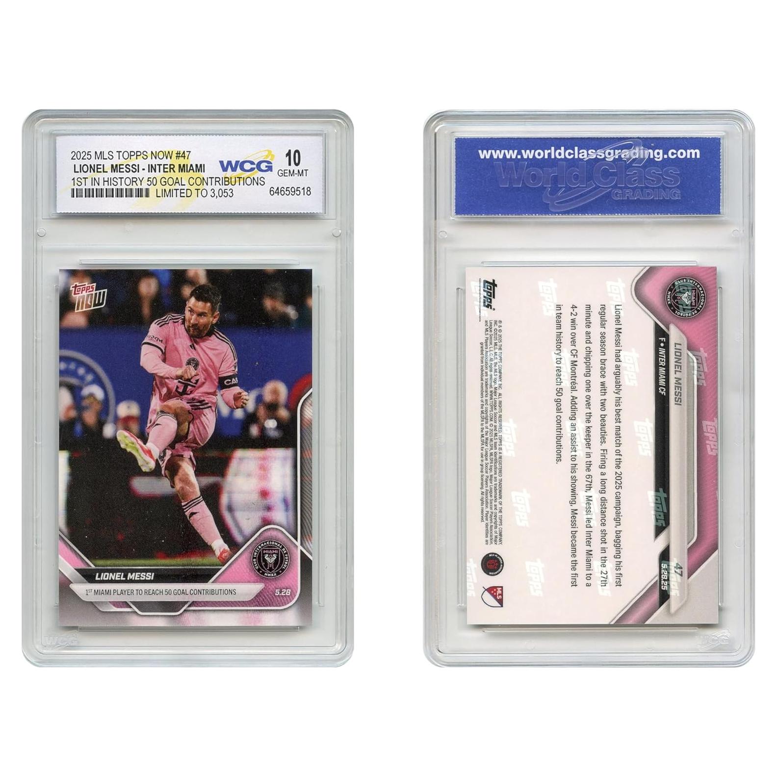 Tarjeta de Fútbol Lionel Messi #47 Topps 2025 GEM-Mint 10