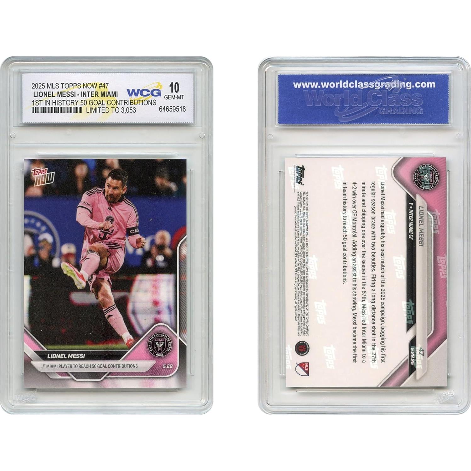 Tarjeta de Fútbol Lionel Messi #47 Topps 2025 GEM-Mint 10