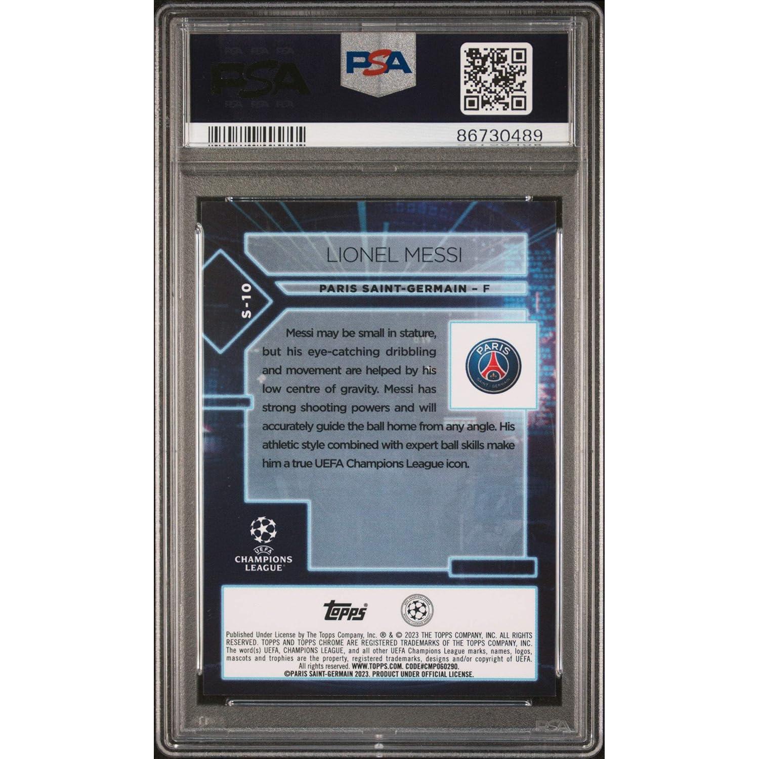 Tarjeta de Fútbol PSA 10 Lionel Messi 2022 Topps Chrome