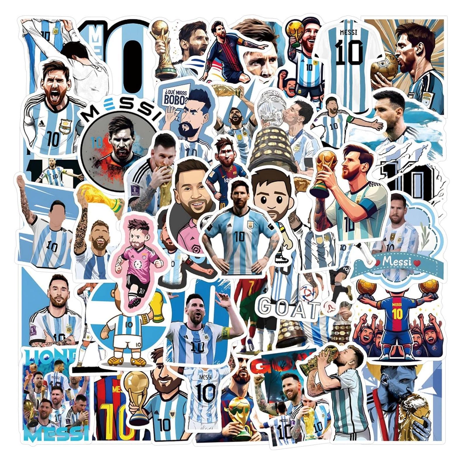 50 Calcomanías de Fútbol Messi - Impermeables y DIY