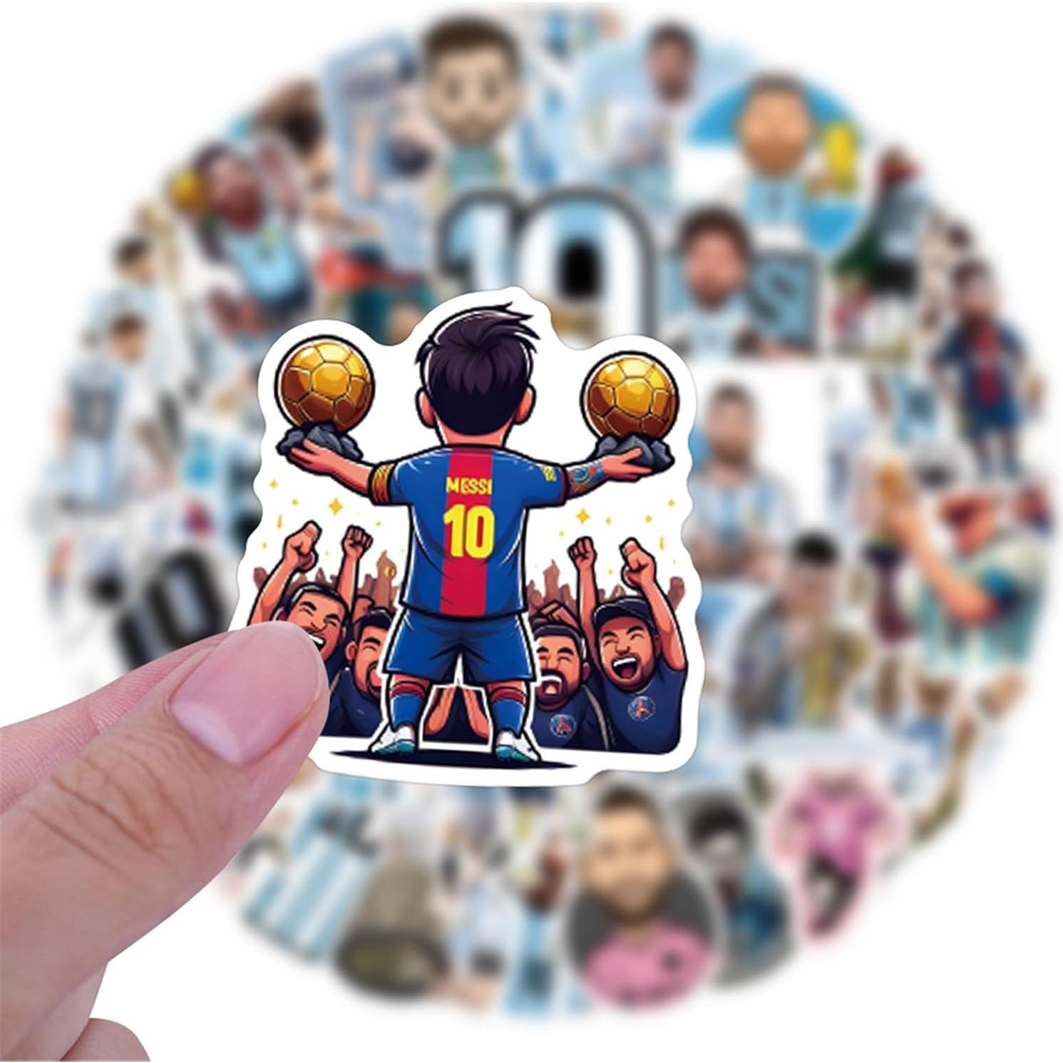 50 Calcomanías de Fútbol Messi - Impermeables y DIY