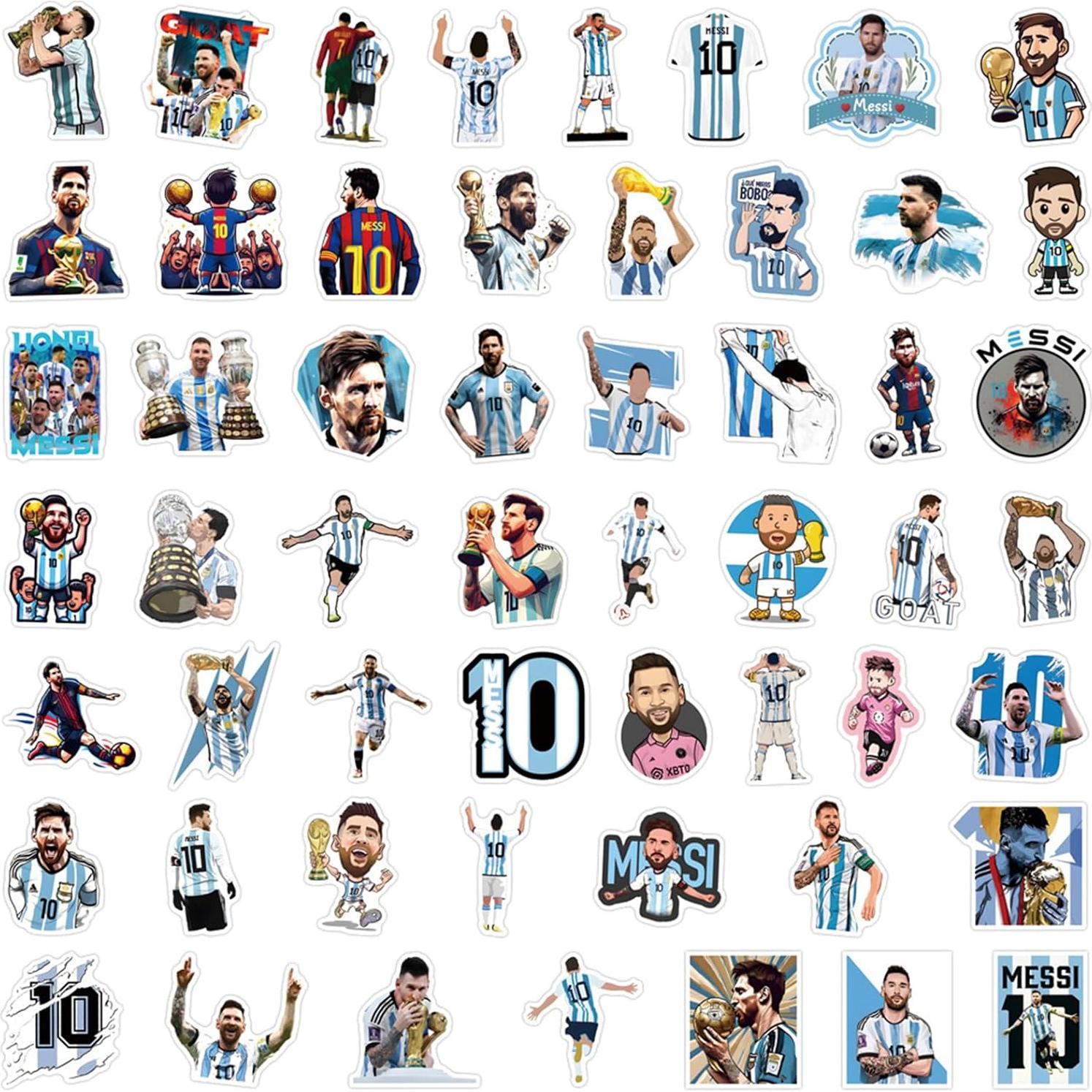 50 Calcomanías de Fútbol Messi - Impermeables y DIY
