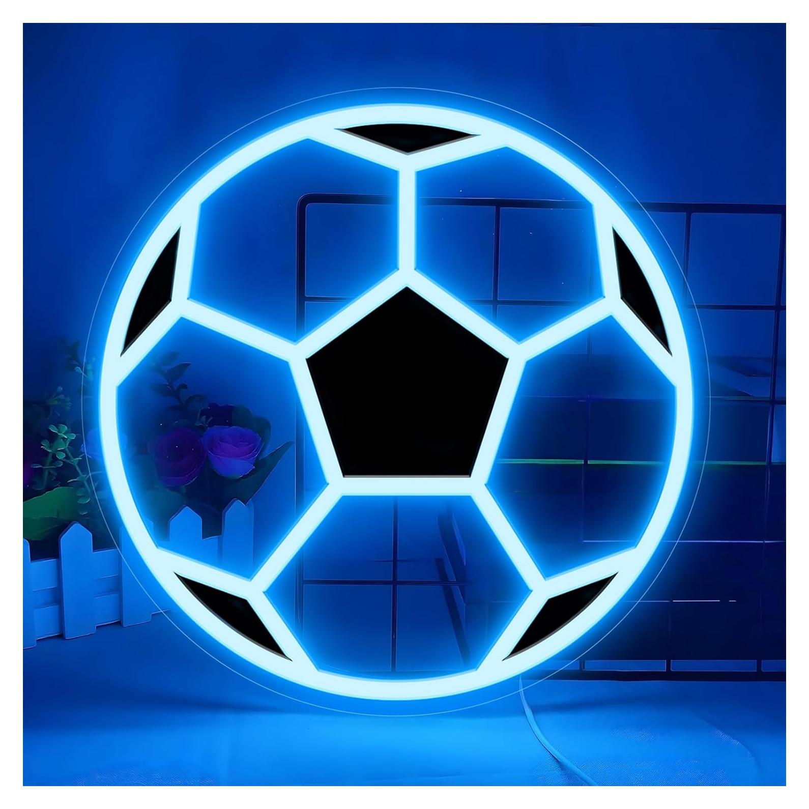 Letrero de Neón LED de Fútbol Adorely 30.48 cm Regulable USB