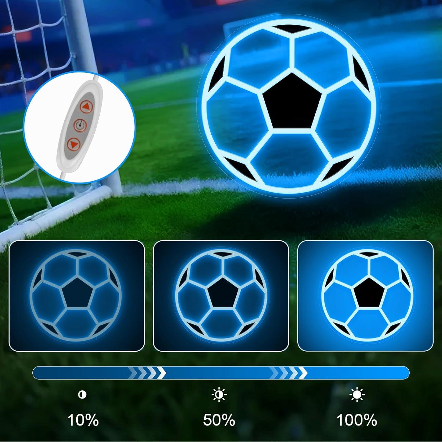 Letrero de Neón LED de Fútbol Adorely 30.48 cm Regulable USB