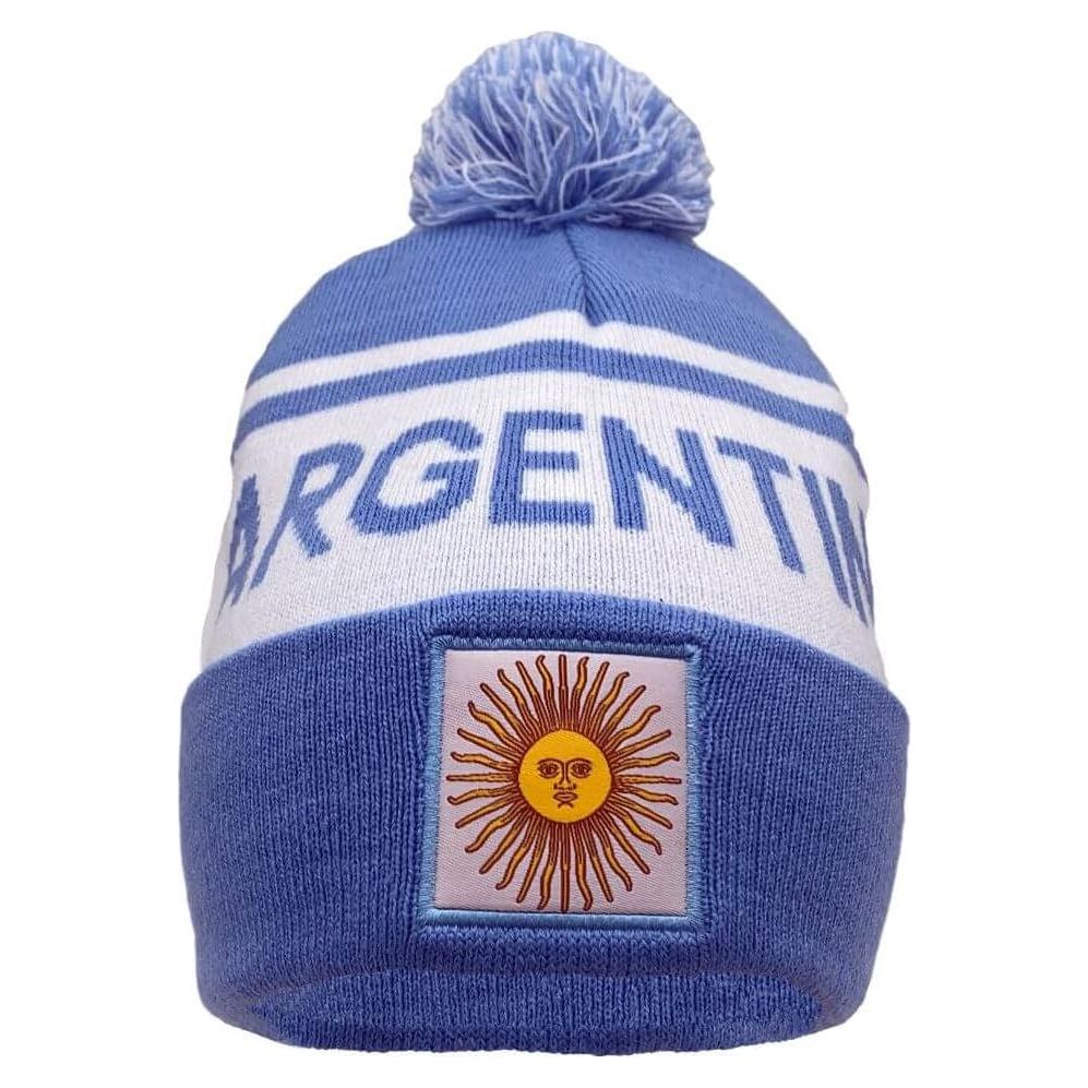 Gorro de fútbol Couver con pom pom - Talla única - Argentina