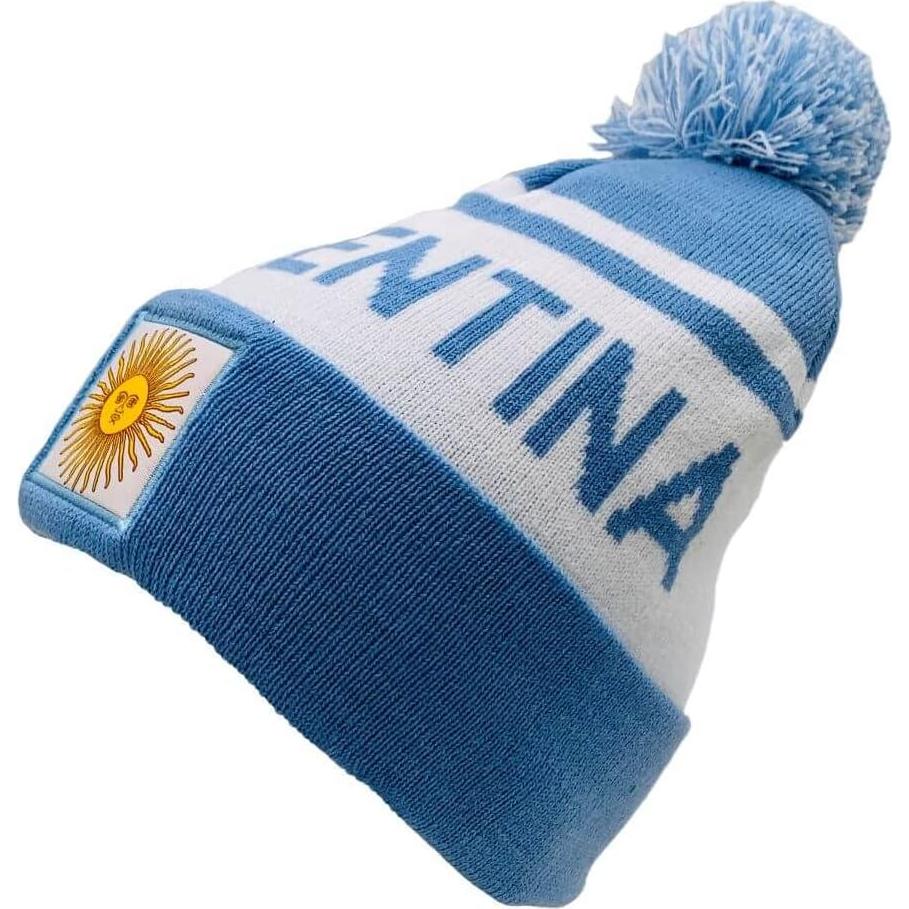 Gorro de fútbol Couver con pom pom - Talla única - Argentina