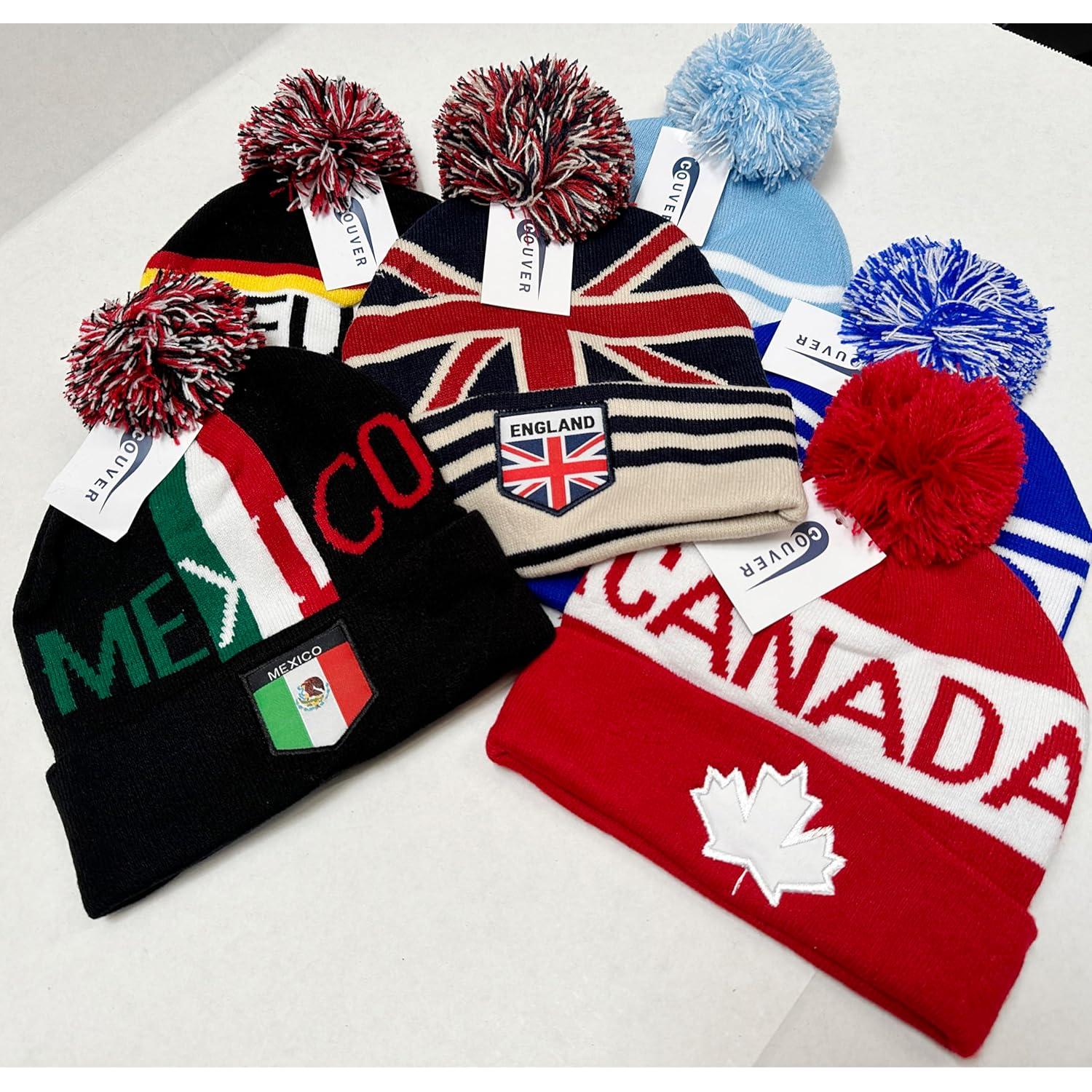 Gorro de fútbol Couver con pom pom - Talla única - Argentina