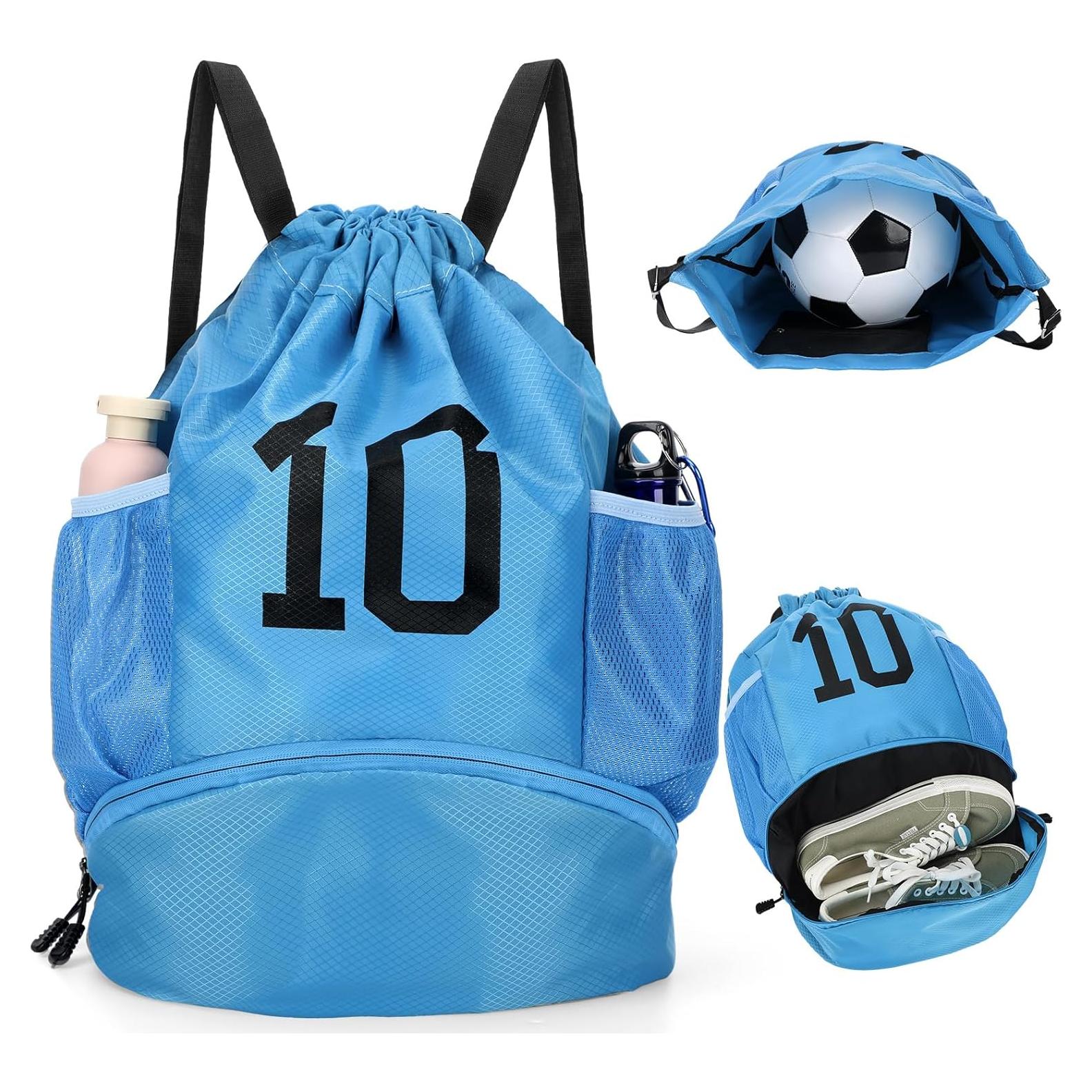 Mochila de Fútbol Sunnymove Azul con Compartimento para Zapatos