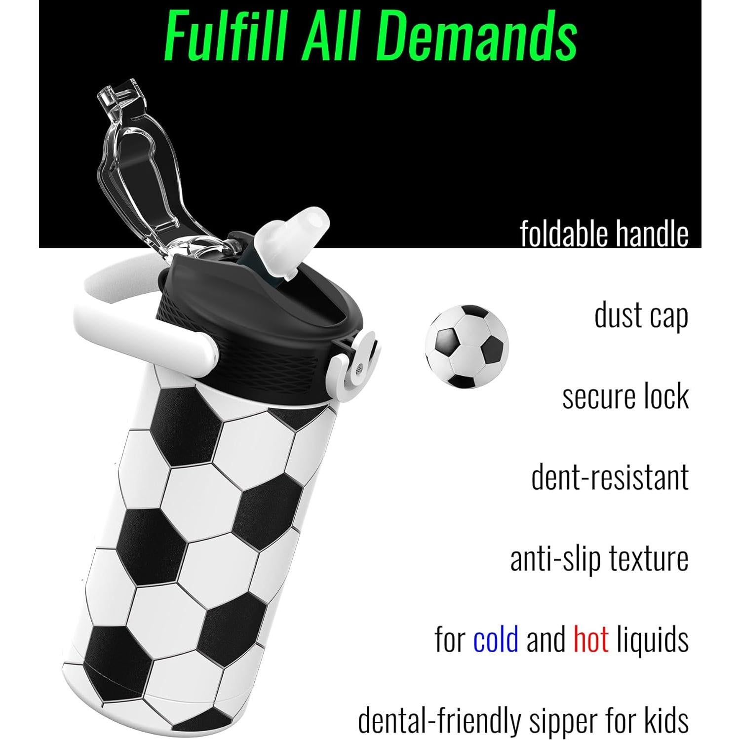 Botella de Agua Aislada MYFOREST 400ml Fútbol para Niños