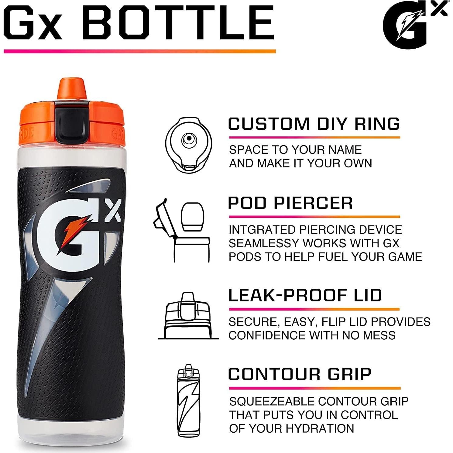 Botella Gatorade Gx 30 oz Blanco Mármol Reutilizable