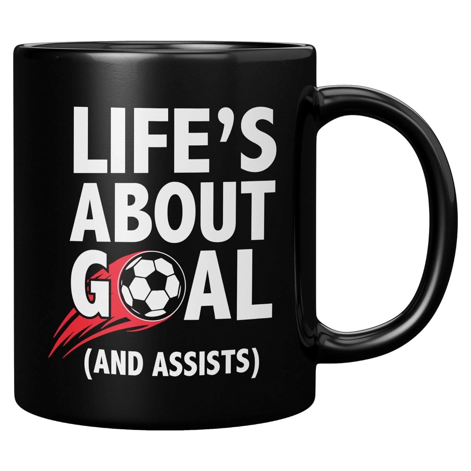 Taza de Cerámica Negra 11 oz Panvola - Metas y Asistencias