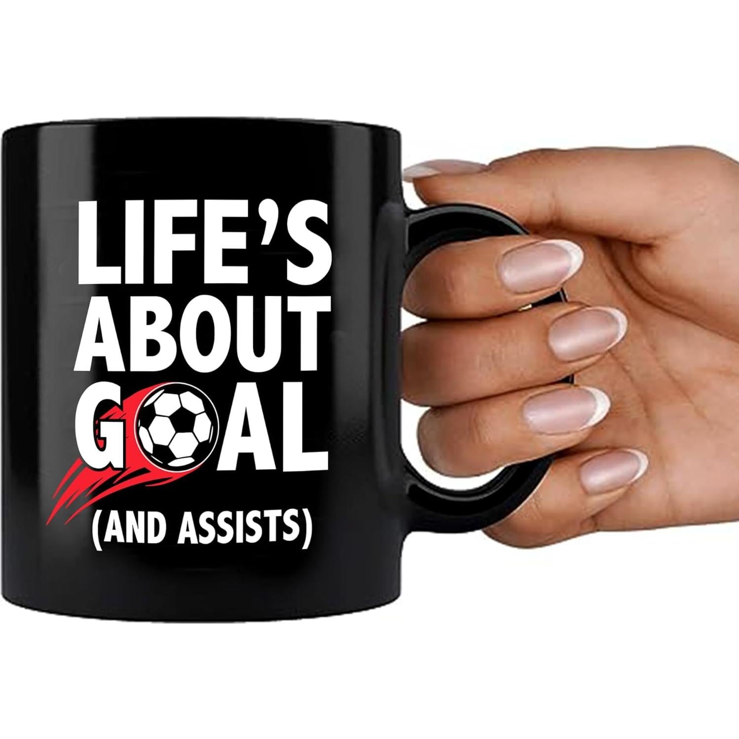 Taza de Cerámica Negra 11 oz Panvola - Metas y Asistencias