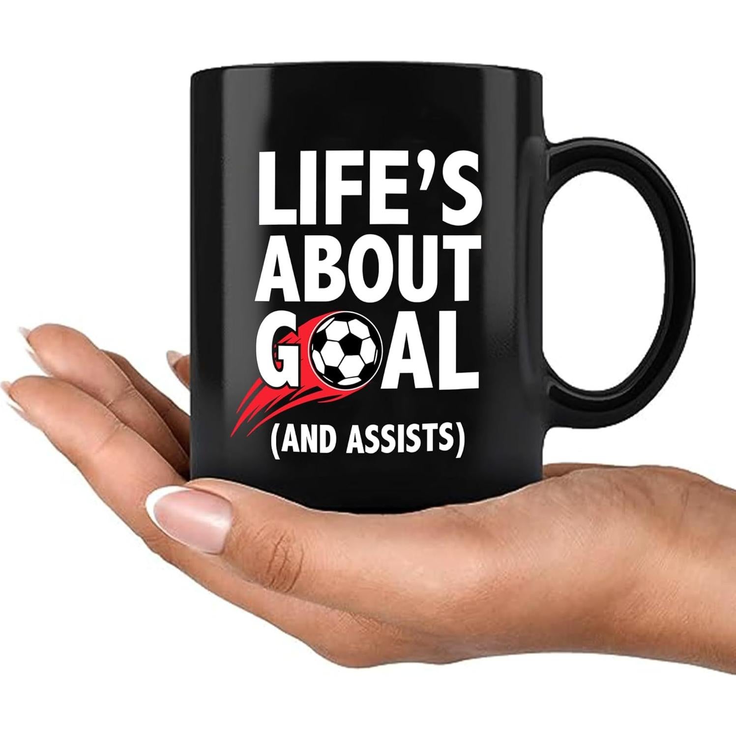 Taza de Cerámica Negra 11 oz Panvola - Metas y Asistencias