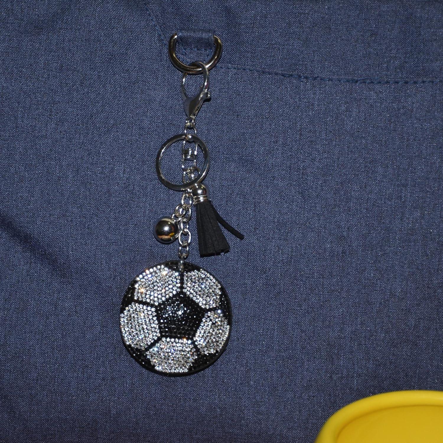 Llavero de fútbol bling Popfizzy para mujeres - Charm de bolso