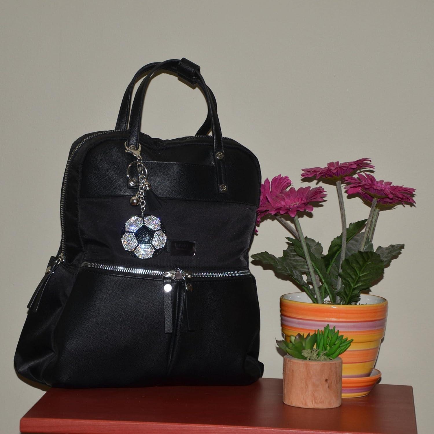 Llavero de fútbol bling Popfizzy para mujeres - Charm de bolso