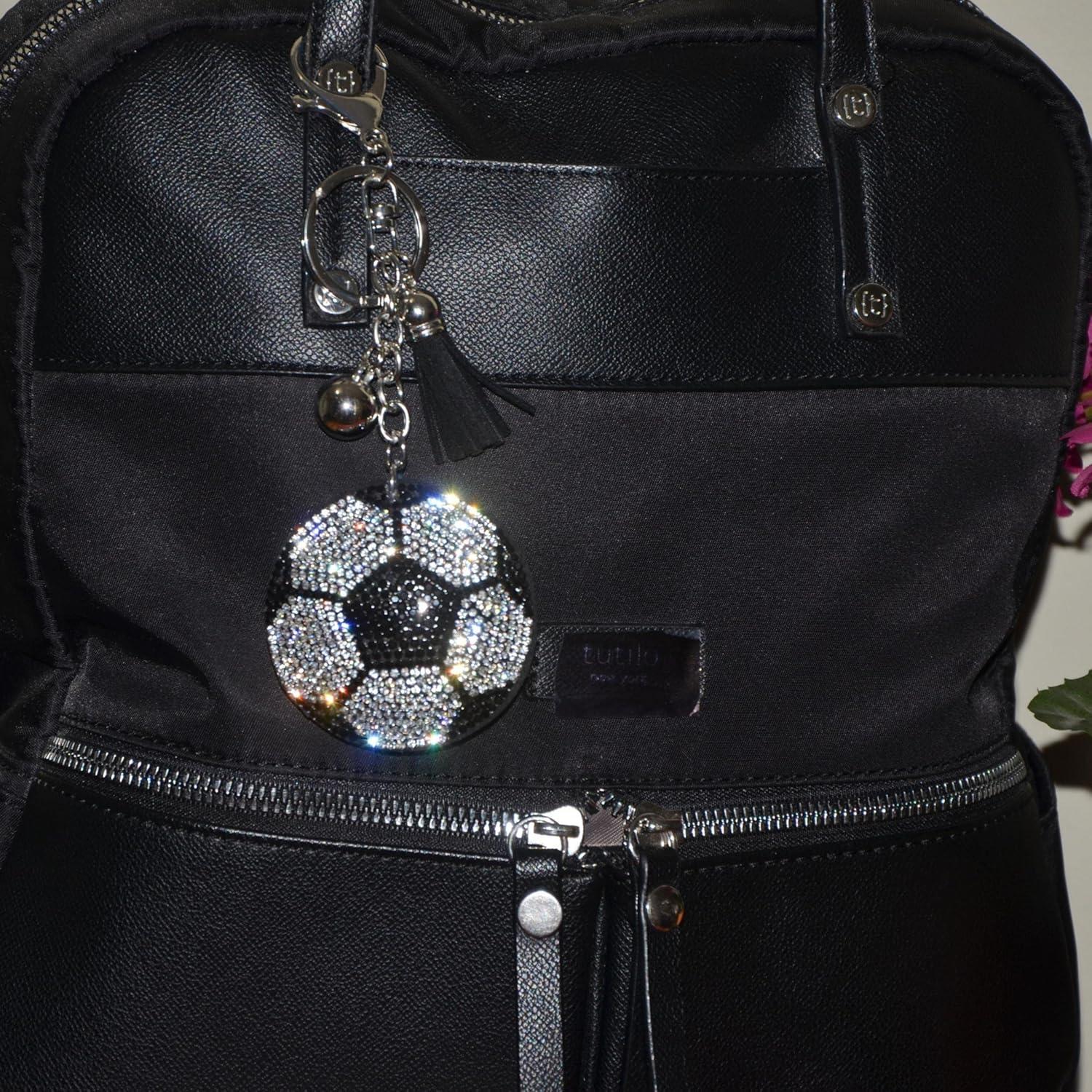 Llavero de fútbol bling Popfizzy para mujeres - Charm de bolso