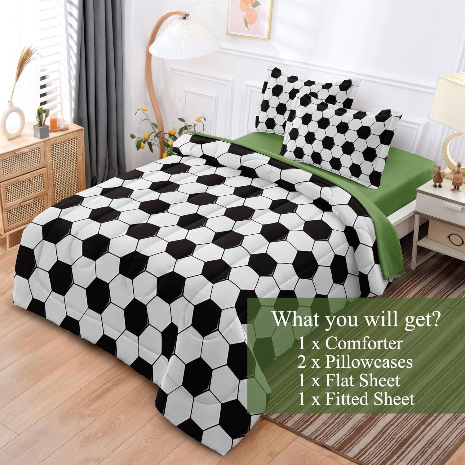 Juego de Edredón Completo Leaflin Fútbol 5 Piezas Twin