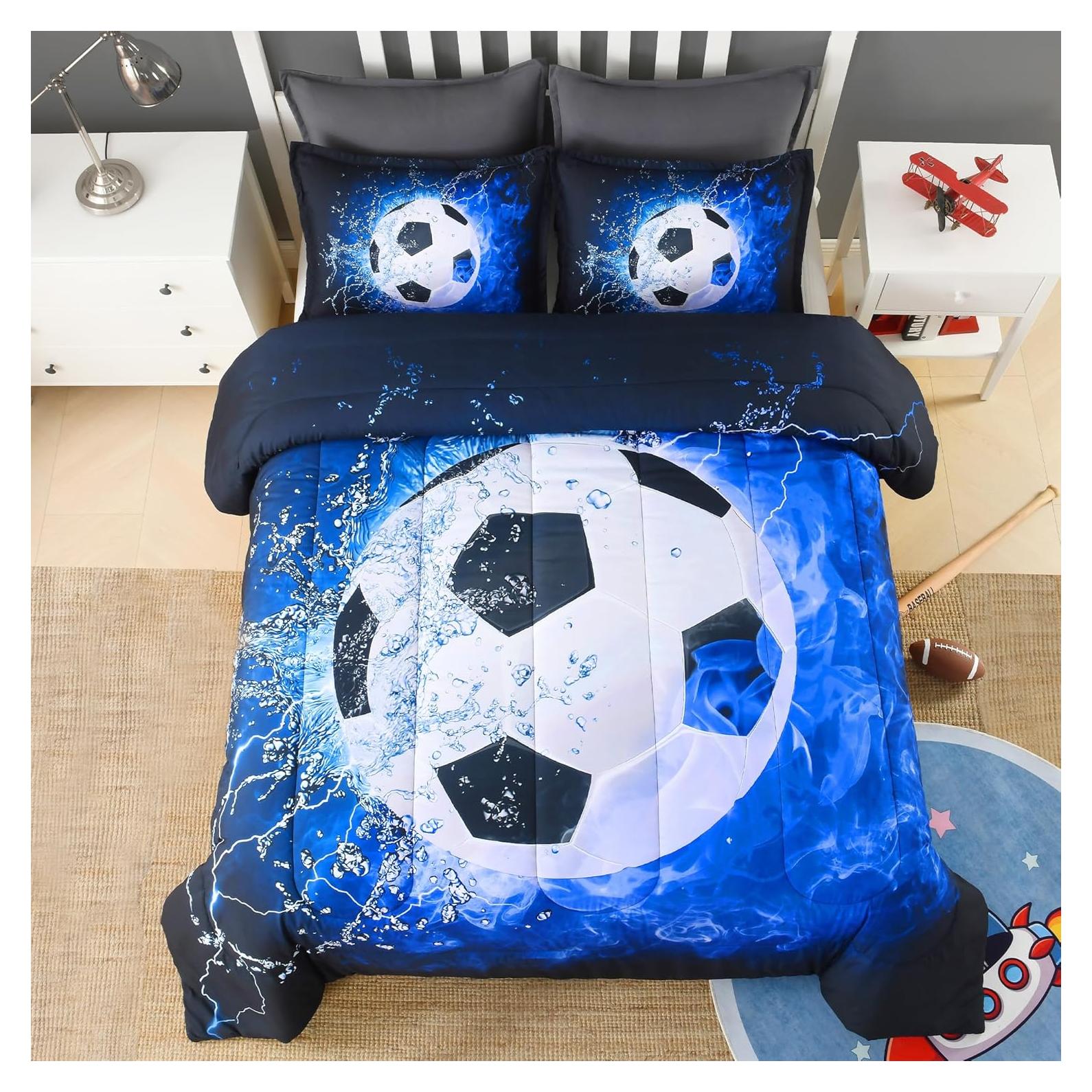 Conjunto de Sábanas de Fútbol 3D Andency Completo 3 Piezas