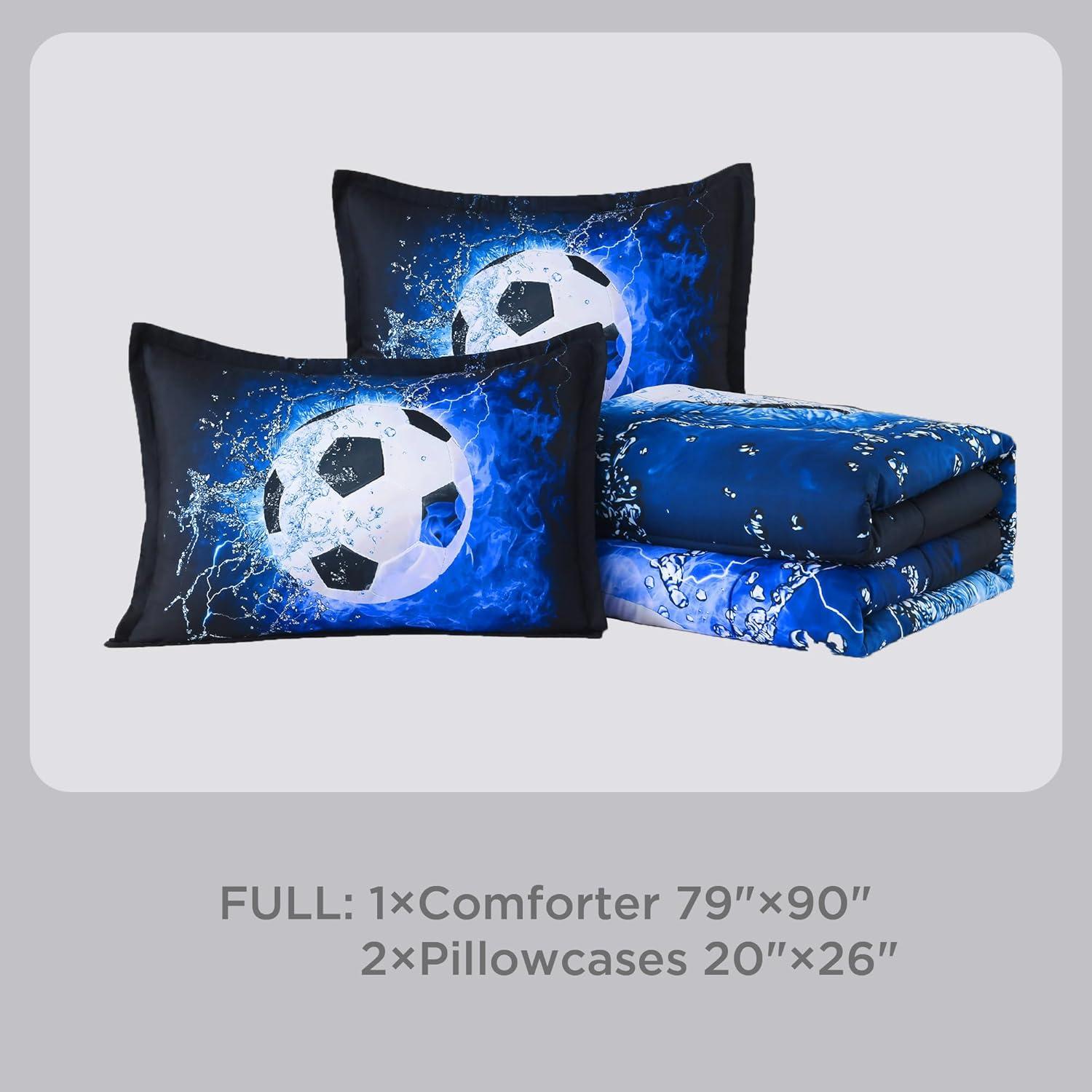 Conjunto de Sábanas de Fútbol 3D Andency Completo 3 Piezas