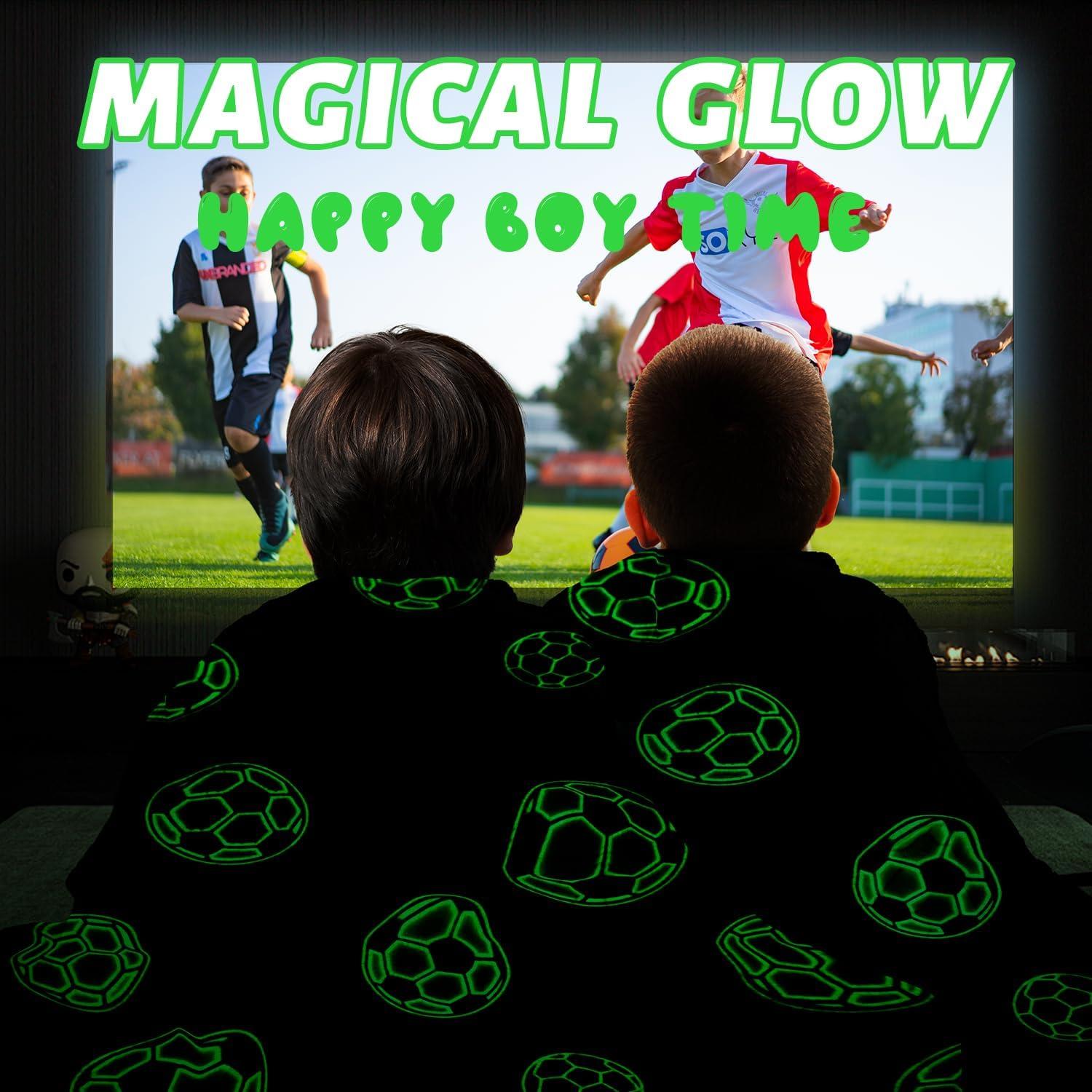 Manta de Fútbol Gris ORCYSR 127x152 cm Brilla en la Oscuridad