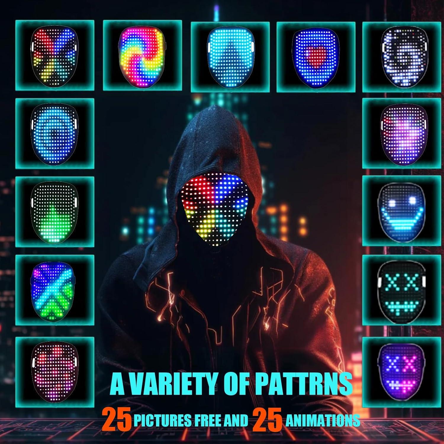 Máscara LED JDBMAOYE con Sensor de Gestos - 50 Patrones