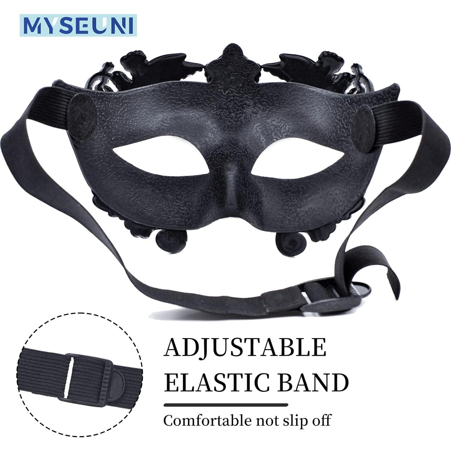 Máscara Veneciana de Medio Rostro MYSEUNI para Hombres - Brass Antiguo