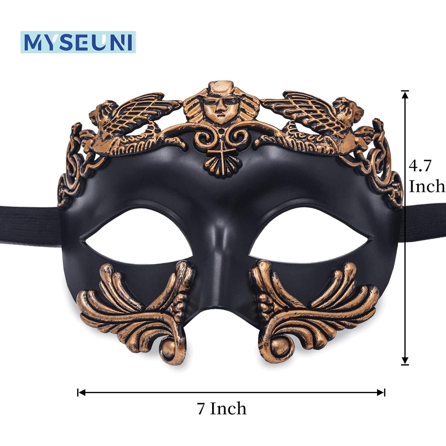 Máscara Veneciana de Medio Rostro MYSEUNI para Hombres - Brass Antiguo